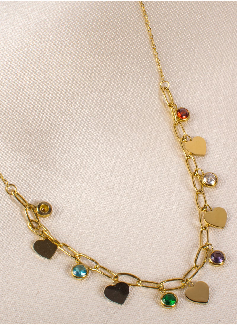 The Black Pearl Accessories - Colorful Zirconic Stainless Steel Pendants Necklace - Image 1