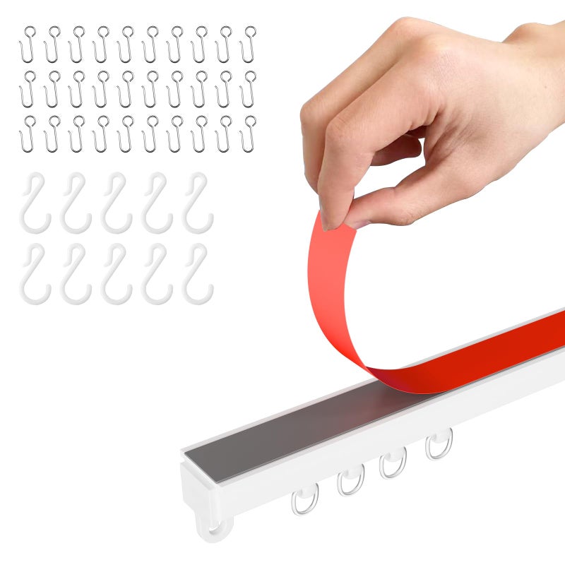 GONNRLY Adhesive Ceiling Curtain Track, Paste Type No Need to Drill, Suitable for Smooth Ceiling or Wall, Closets, Door and Window Frames, Meet Multi-Scenario and Multi-Functional Needs-3.32M/10.9FT - Image 1