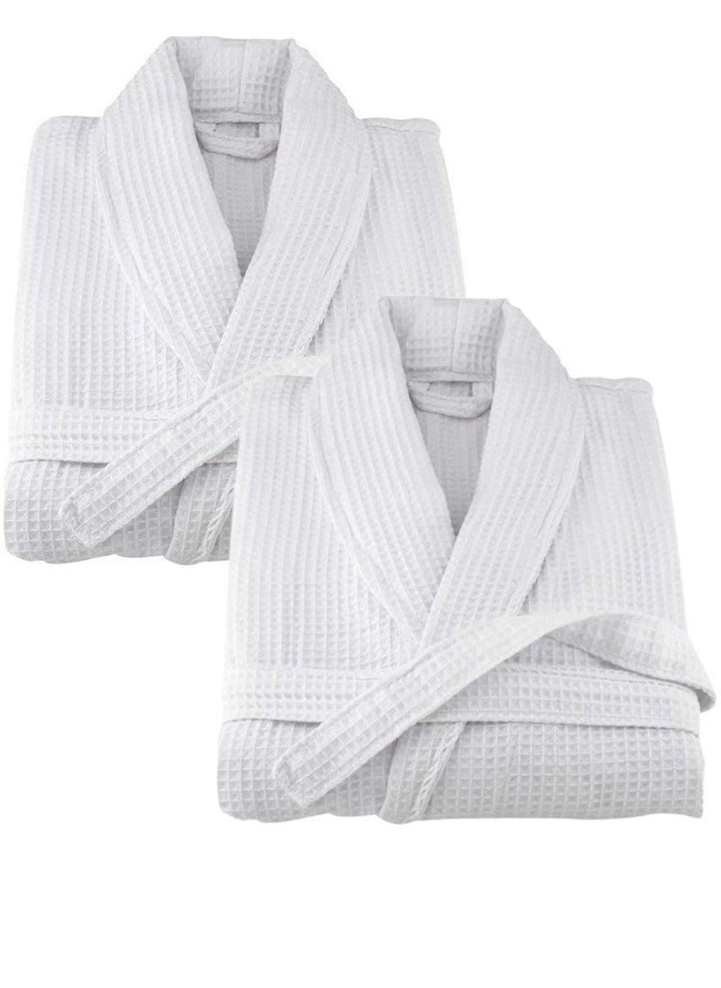 Blueberry 2 Pieces Unisex Spa Waffle Dressing Gown Standard Size  - Image 1