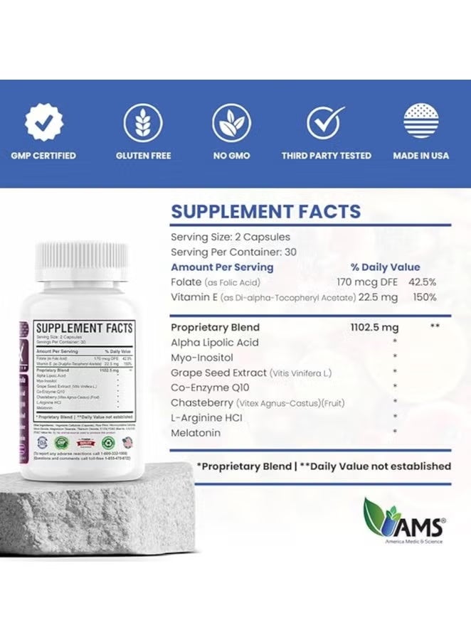 AMS OVA-Max Prenatal Vitamins for Women 120 Capsules, Booster Formula - Image 2