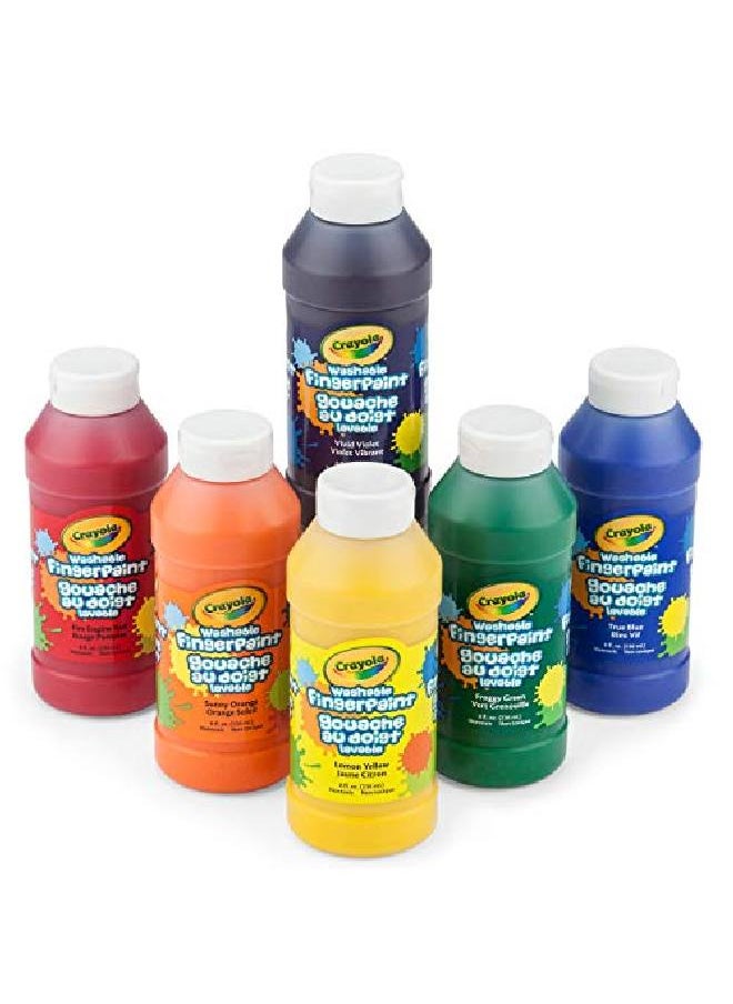 Washable Finger Paints 6 Count School Painting Supplies Gifts For Kids 3 4 5 6 7