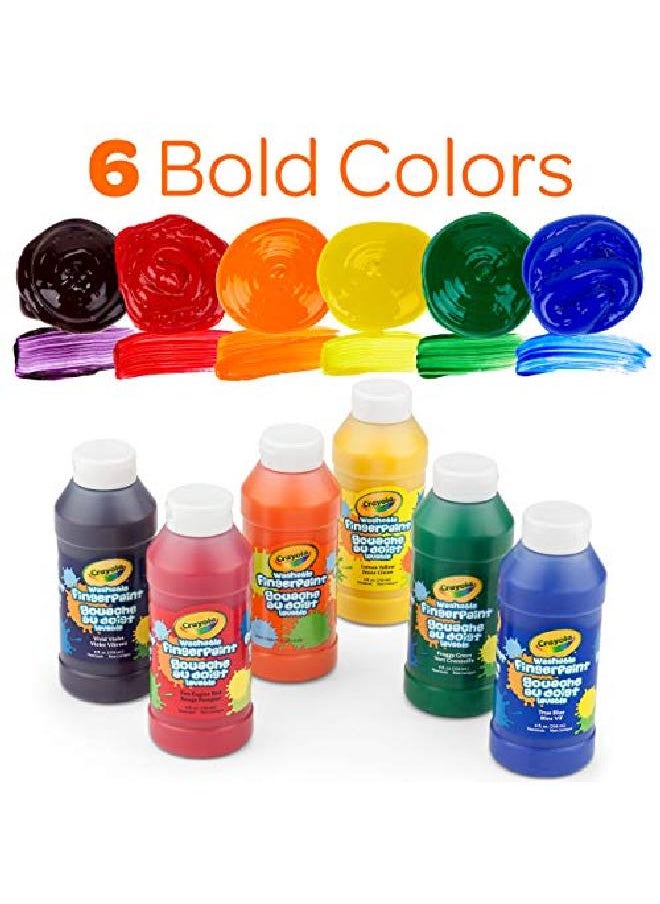 Washable Finger Paints 6 Count School Painting Supplies Gifts For Kids 3 4 5 6 7
