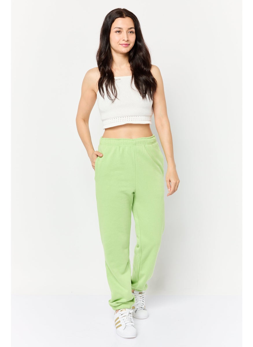 NIA Women Regular Fit Solid Sweatpants, Matcha  - Image 4