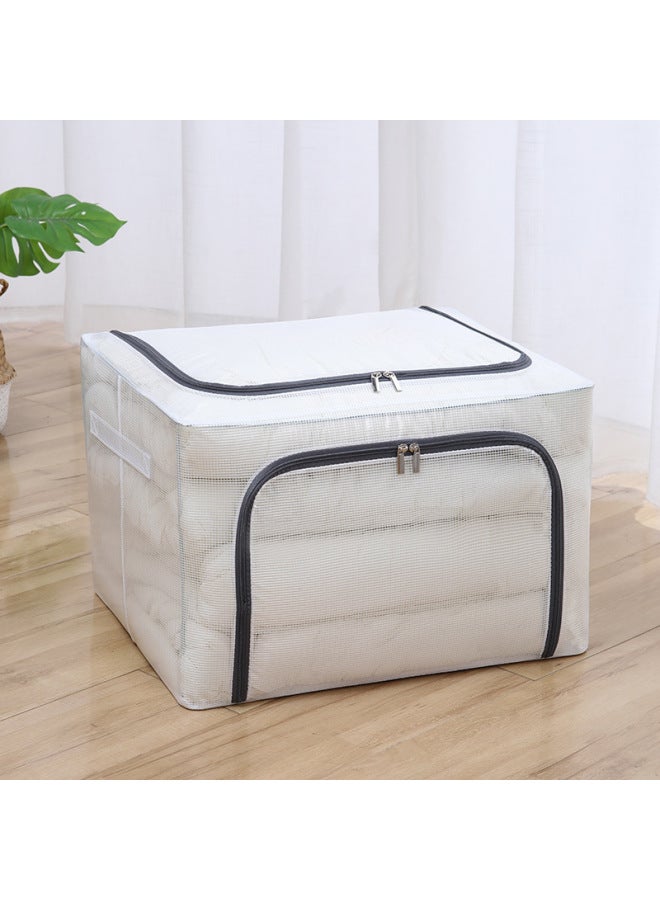 Clothes Storage Box Oxford Cloth Waterproof Steel Frame Transparent Folding Bainer Box Wardrobe Car Quilt Storage Box For Moving - Image 1