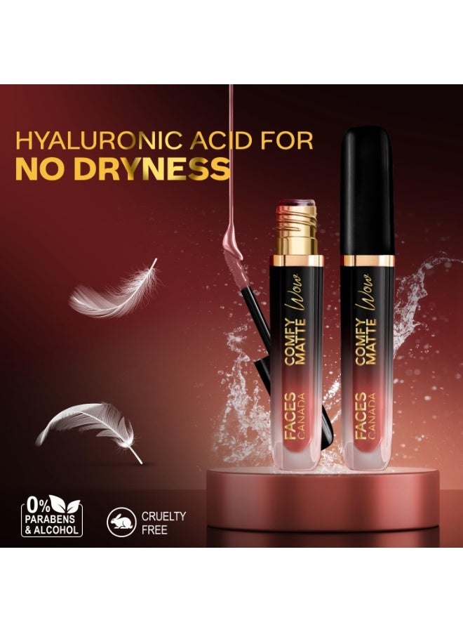 FACESCANADA Comfy Matte Wow Liquid Lipstick - Choco Couture 01, 3.8Ml | One Swipe Application | Highly Pigmented | Comfortable Wear | Glides Smoothly | Long Lasting | Transferproof - Image 4