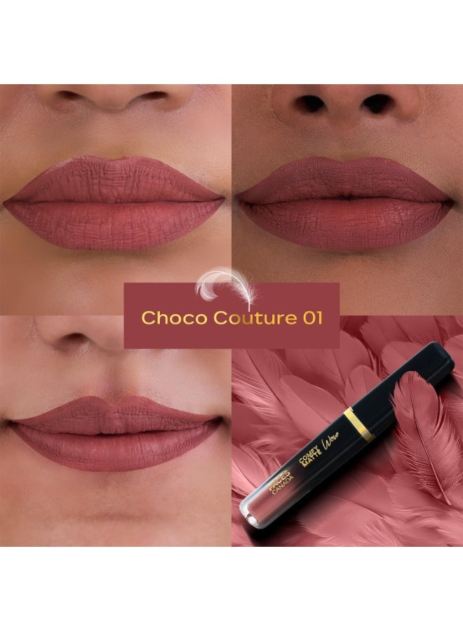 FACESCANADA Comfy Matte Wow Liquid Lipstick - Choco Couture 01, 3.8Ml | One Swipe Application | Highly Pigmented | Comfortable Wear | Glides Smoothly | Long Lasting | Transferproof - Image 3