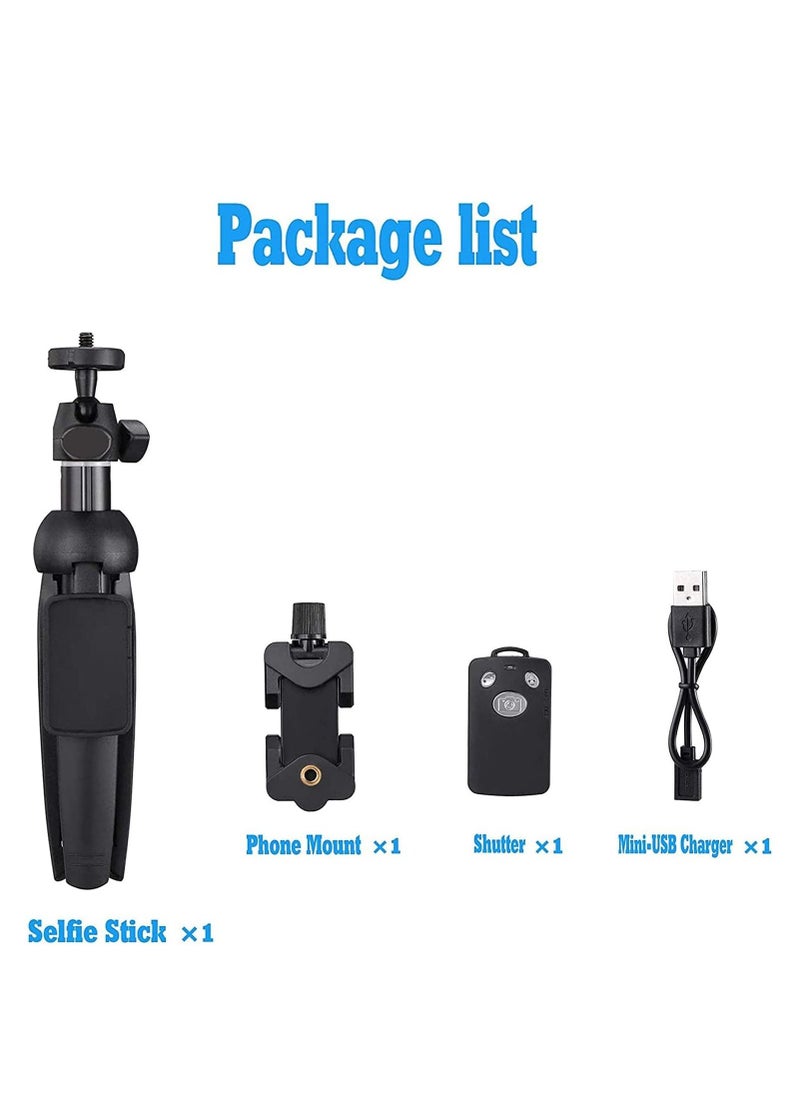 TYCOM Selfie Stick For Phone Size 4.5-6.2Inch Extendable Selfie Stick Tripod with Bluetooth Wireless Remote Phone Holder (YT9928 Black)  - Image 5