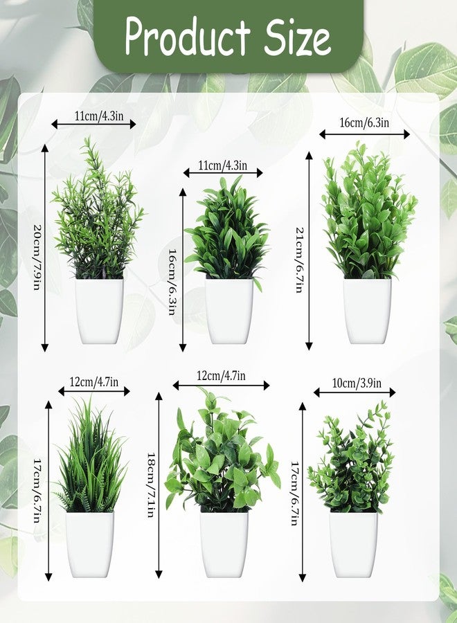 SHENLIU 12 Pot Small Fake Plant, Mini Faux Flowerpot Artificial Plastic Eucalyptus Plant Wheat Shrub Greenery for Room Home Office Shelf Decor - Image 2