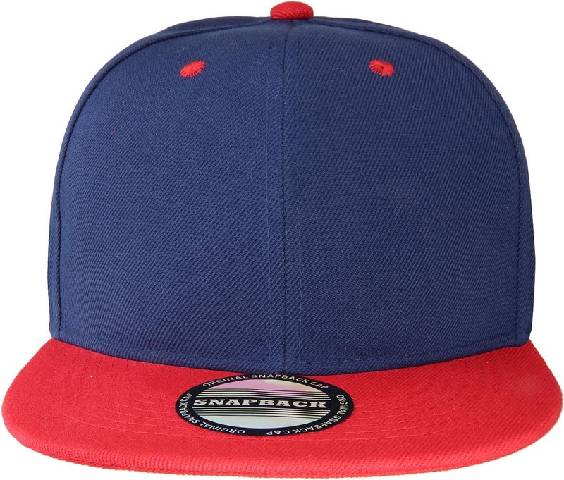 Falari Classic Snapback Hat Cap Hip Hop Style Flat Bill Blank Solid Color Adjustable Size - Image 4