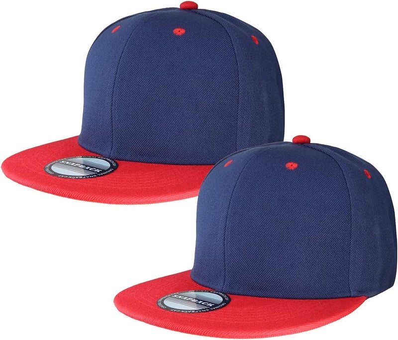 Falari Classic Snapback Hat Cap Hip Hop Style Flat Bill Blank Solid Color Adjustable Size - Image 1