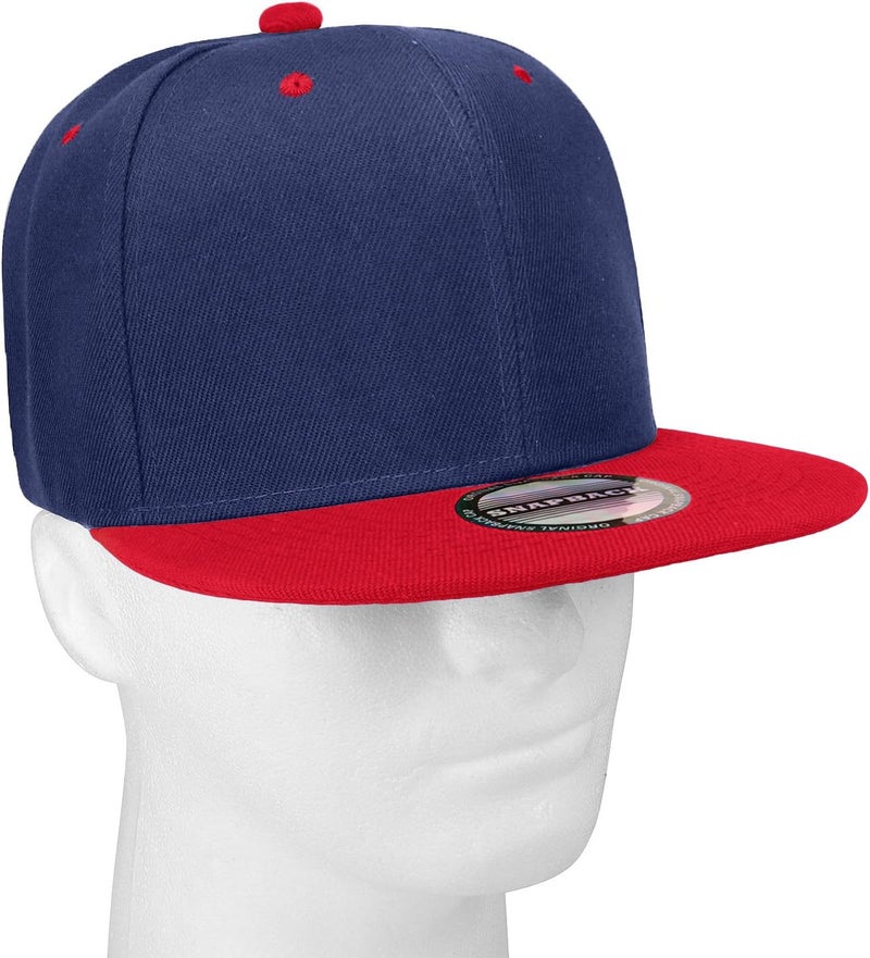 Falari Classic Snapback Hat Cap Hip Hop Style Flat Bill Blank Solid Color Adjustable Size - Image 5