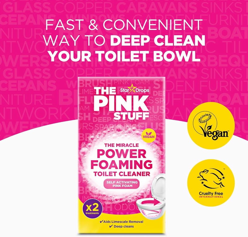 Stardrops The Pink Stuff Miracle Power Foaming Toilet Cleaner – Self-Activating Formula for Deep Cleaning, Stain Removal, and a Fresh Shine – Bathroom Essential - Image 2