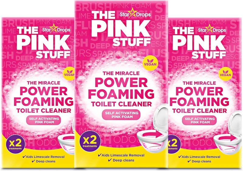 Stardrops The Pink Stuff Miracle Power Foaming Toilet Cleaner – Self-Activating Formula for Deep Cleaning, Stain Removal, and a Fresh Shine – Bathroom Essential - Image 1