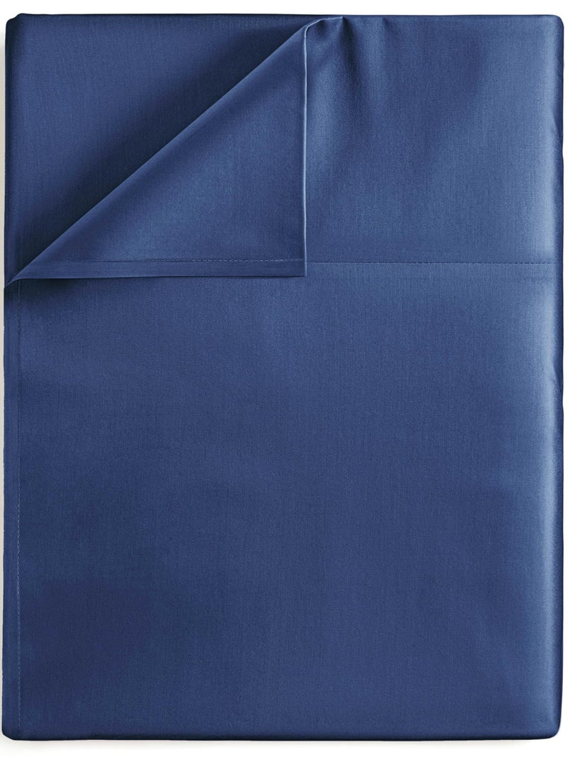 CGK Unlimited King Size Flat Sheet  Hotel Quality Top Flat Bed Sheet Only  UltraSoft Breathable  Cooling  Fade  Wrinkle Free  EasyCare Stain  Shrink Resistant Bedding  EasyFit  OekoTex  Navy Blue 