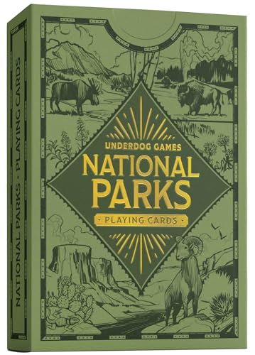 Underdog Games National Parks Themed Playing Cards 52 Pieces of Stunning Custom Art Unique Park for Every Card in The Deck - Image 1