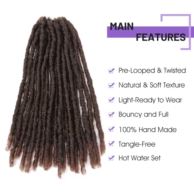 WIGNEE 120 Strands Faux Locs 12 Inches Short Pre-Looped Soft Dreadlock Crochet Hair 6 Packs Pre-Twisted for Black Women (12 Inch, 1B/30) - Image 4
