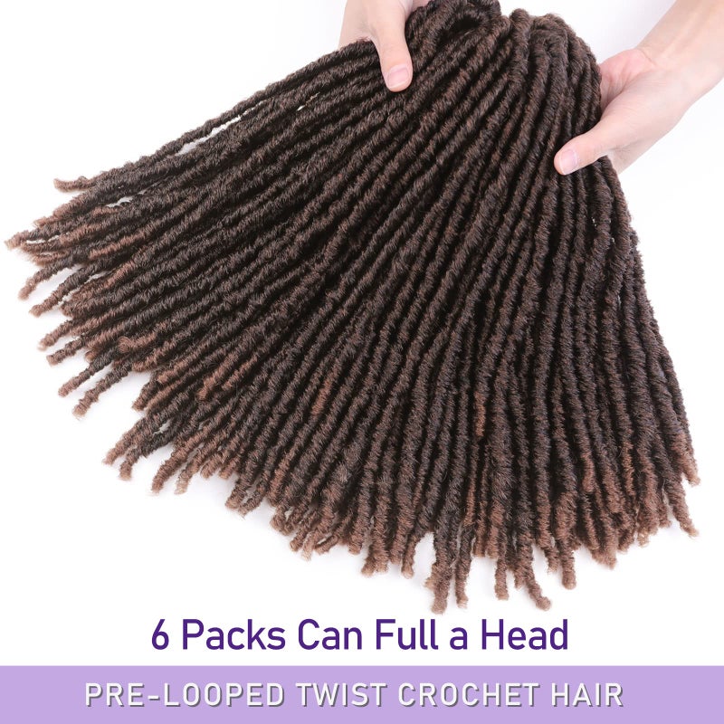WIGNEE 120 Strands Faux Locs 12 Inches Short Pre-Looped Soft Dreadlock Crochet Hair 6 Packs Pre-Twisted for Black Women (12 Inch, 1B/30) - Image 5