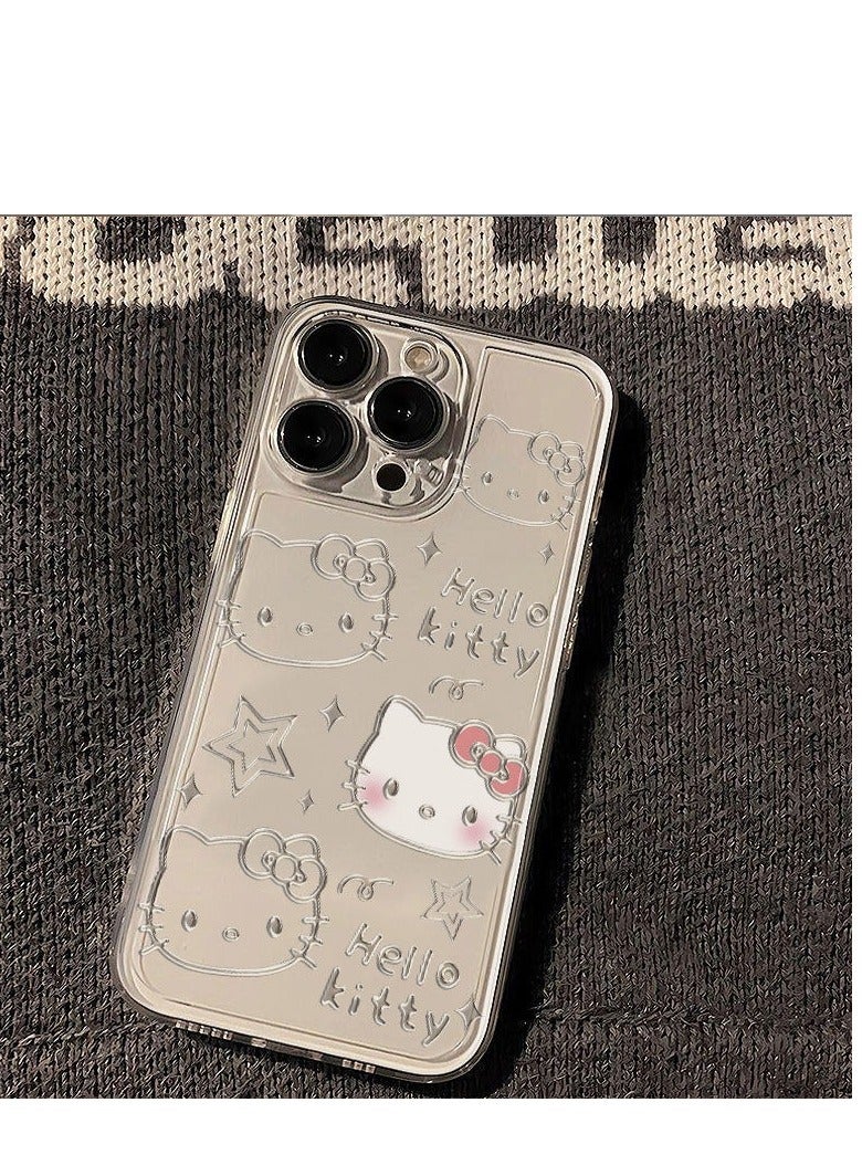 Transparent Hello Kitty Line Art Phone Case for iPhone 16 Pro Max – Cute, Cartoon Design, Shockproof and Slim Fit - Image 3