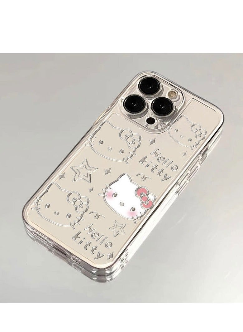 Transparent Hello Kitty Line Art Phone Case for iPhone 16 Pro Max – Cute, Cartoon Design, Shockproof and Slim Fit - Image 4