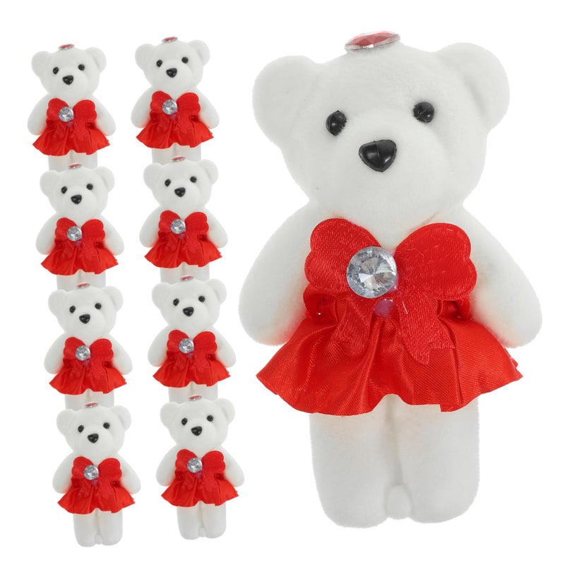 Red Bear Doll Wedding Car Decorations Mini Stuffed Animals Photo Prop - Image 2