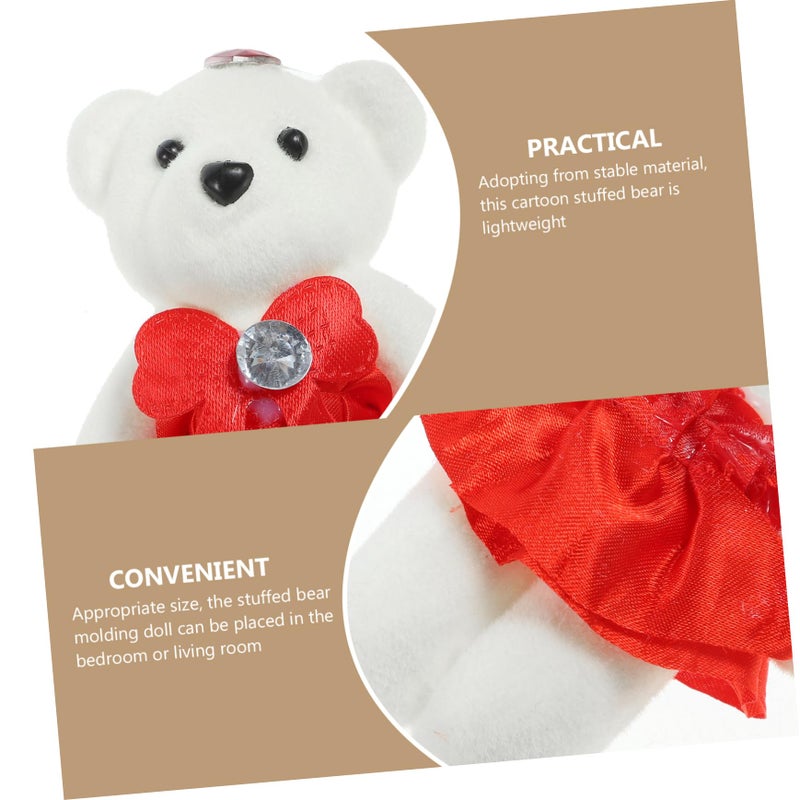 Red Bear Doll Wedding Car Decorations Mini Stuffed Animals Photo Prop - Image 5