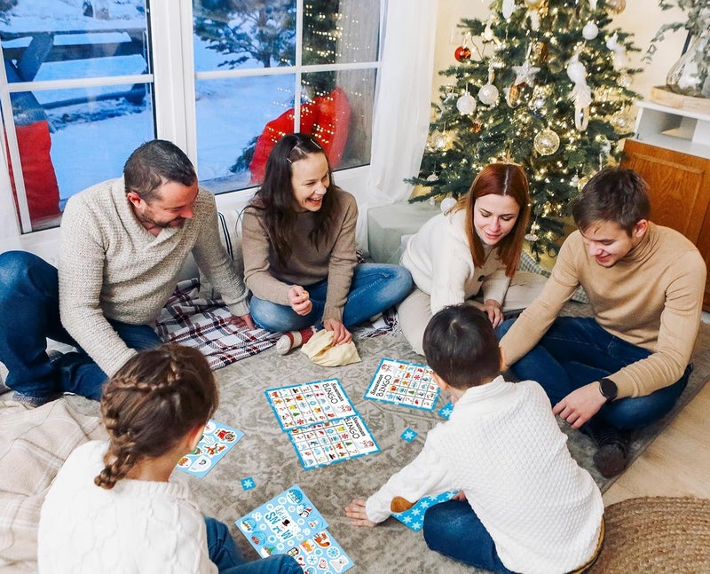 Joy Bang Christmas Bingo for Kids & Adults - Snowman Bingo Game for 36 Players with Winter Stickers - Xmas Activity & Holiday Party Supplies - Image 5