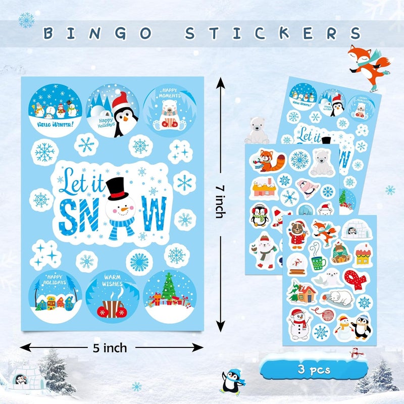 Joy Bang Christmas Bingo for Kids & Adults - Snowman Bingo Game for 36 Players with Winter Stickers - Xmas Activity & Holiday Party Supplies - Image 3
