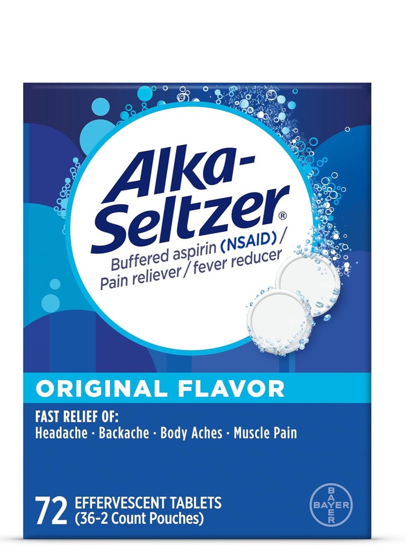 Effervescent Tablets Original Flavor Fast Multisymptom Relief Dissolvable -72 Tablets