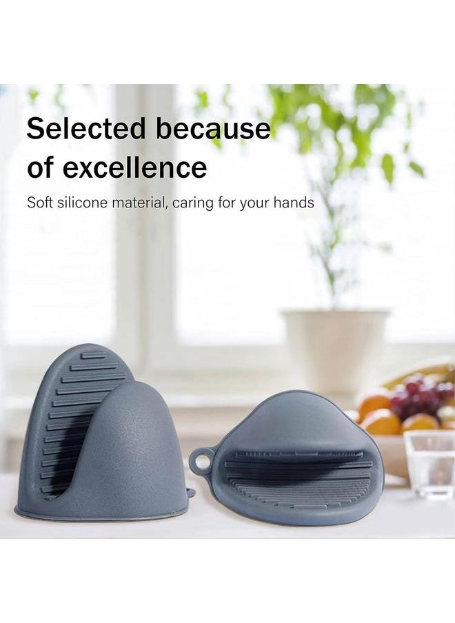 yongsheng - 2 pcs Silicone Oven Mitts with Silicone Non-Slip Design Suitable for Kitchen Baking, Cooking, Grilling (Grey) - Image 1