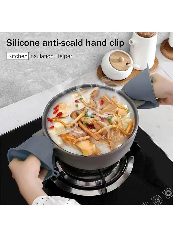 yongsheng - 2 pcs Silicone Oven Mitts with Silicone Non-Slip Design Suitable for Kitchen Baking, Cooking, Grilling (Grey) - Image 1
