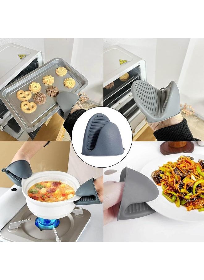 yongsheng - 2 pcs Silicone Oven Mitts with Silicone Non-Slip Design Suitable for Kitchen Baking, Cooking, Grilling (Grey) - Image 1
