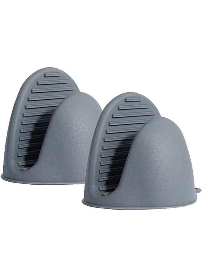 yongsheng - 2 pcs Silicone Oven Mitts with Silicone Non-Slip Design Suitable for Kitchen Baking, Cooking, Grilling (Grey) - Image 1