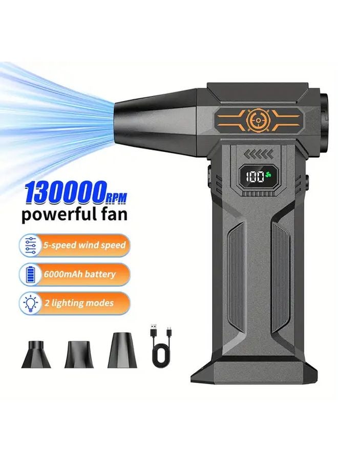 Black Mini Storm Turbine Fan 130000 RPM High Speed Portable Turbo Blower - Image 2