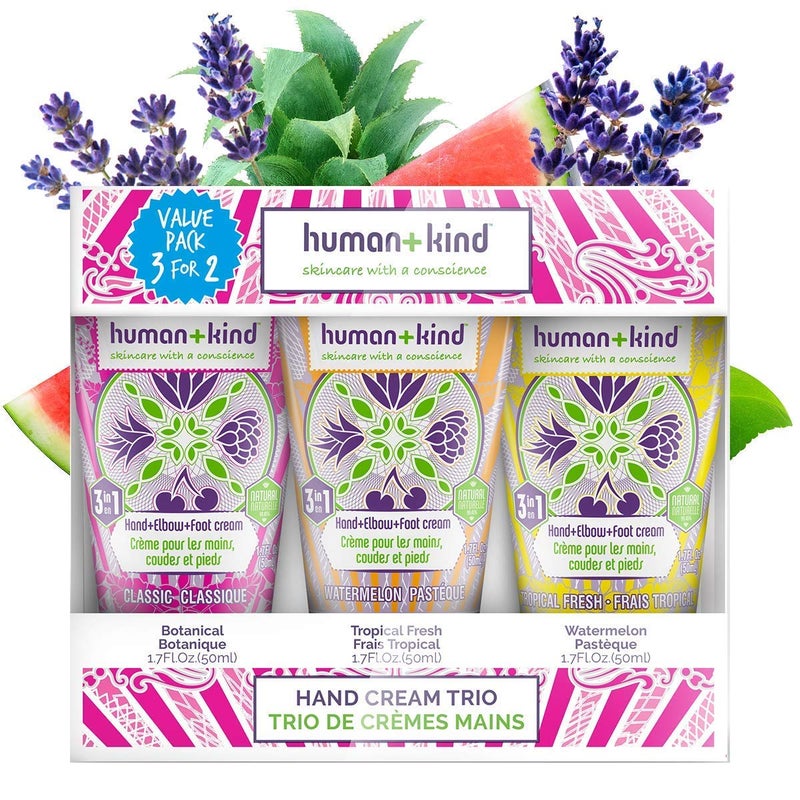 human kind Human+Kind Moisturizing Hand Cream Trio - Three Scented Hydrating Creams with Avocado Oil and Shea Butter - Intense, Fast Absorbing Moisturizer for Smooth Skin - For Dry, Cracked Skin Relief - 3 pc - Image 2