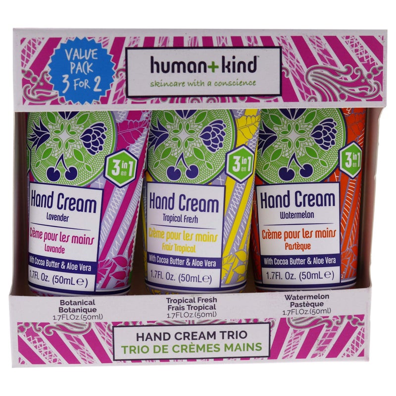 human kind Human+Kind Moisturizing Hand Cream Trio - Three Scented Hydrating Creams with Avocado Oil and Shea Butter - Intense, Fast Absorbing Moisturizer for Smooth Skin - For Dry, Cracked Skin Relief - 3 pc - Image 3