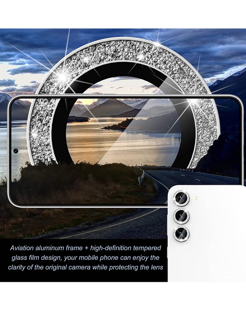 ELTRAZONE [3+3 PCS] for Samsung Galaxy S23/ S23 Plus Camera Lens Protector, Premium Tempered Glass Glitter Camera Lens Protector - Image 2