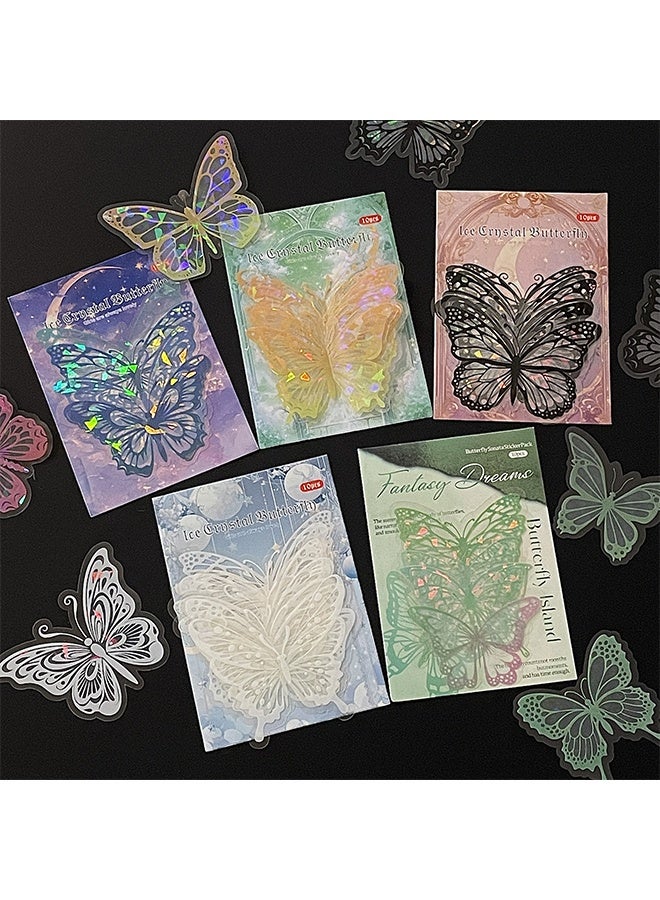 10-Piece 3D Butterflies Wall Stickers,3D Butterfly Decorative Wall Sticker Set for Party Decorations Black - Image 3