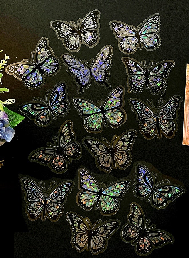 10-Piece 3D Butterflies Wall Stickers,3D Butterfly Decorative Wall Sticker Set for Party Decorations Black - Image 1