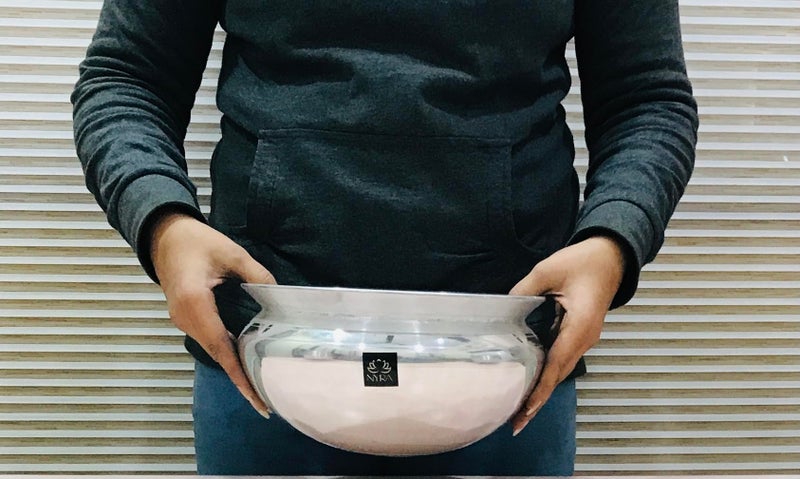 NYRA NYRA® Aluminium Handi with Lid Machine Glossy Finish Biryani Rice Cooking Pot Dhari Patiya Tope Patila Vessel, Deg, Degchi - Available in 4 Different Sizes (Extra Large - 6 LTR), Silver - Image 4