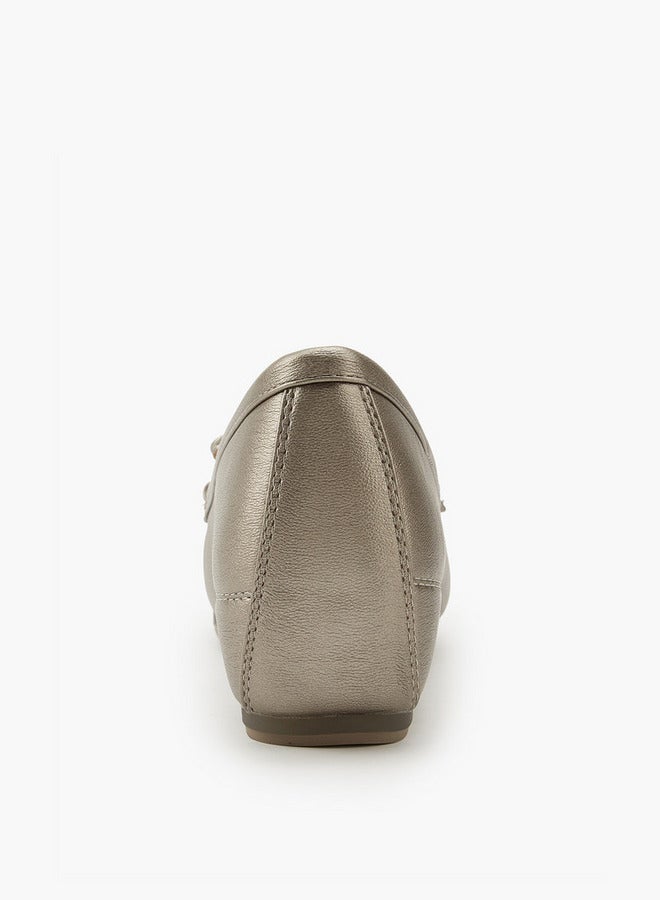 Flora Bella By Shoexpress Bow Detail Slip-On Wedge Loafers - Image 5