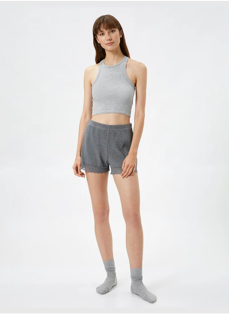 كوتن Lacy Ribbed Shorts Pyjama Bottom