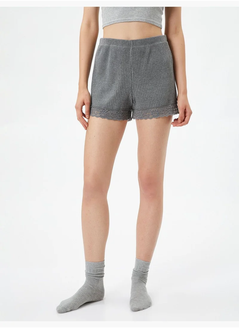 كوتن Lacy Ribbed Shorts Pyjama Bottom