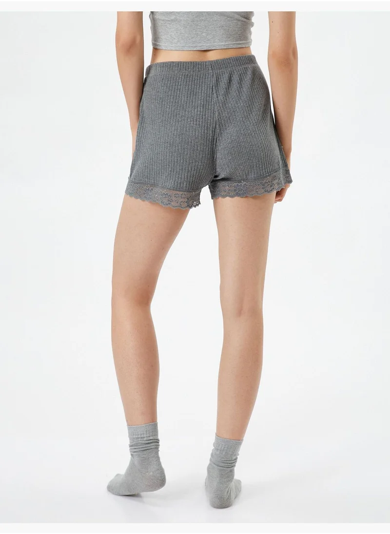 كوتن Lacy Ribbed Shorts Pyjama Bottom