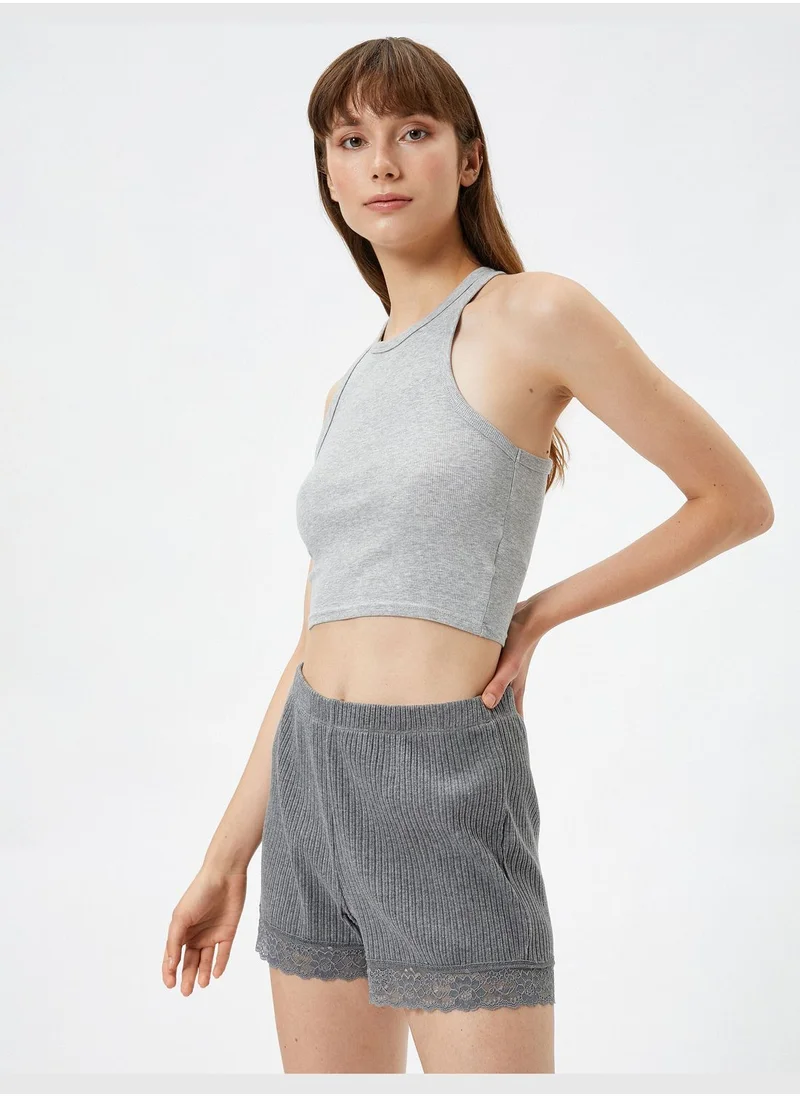كوتن Lacy Ribbed Shorts Pyjama Bottom