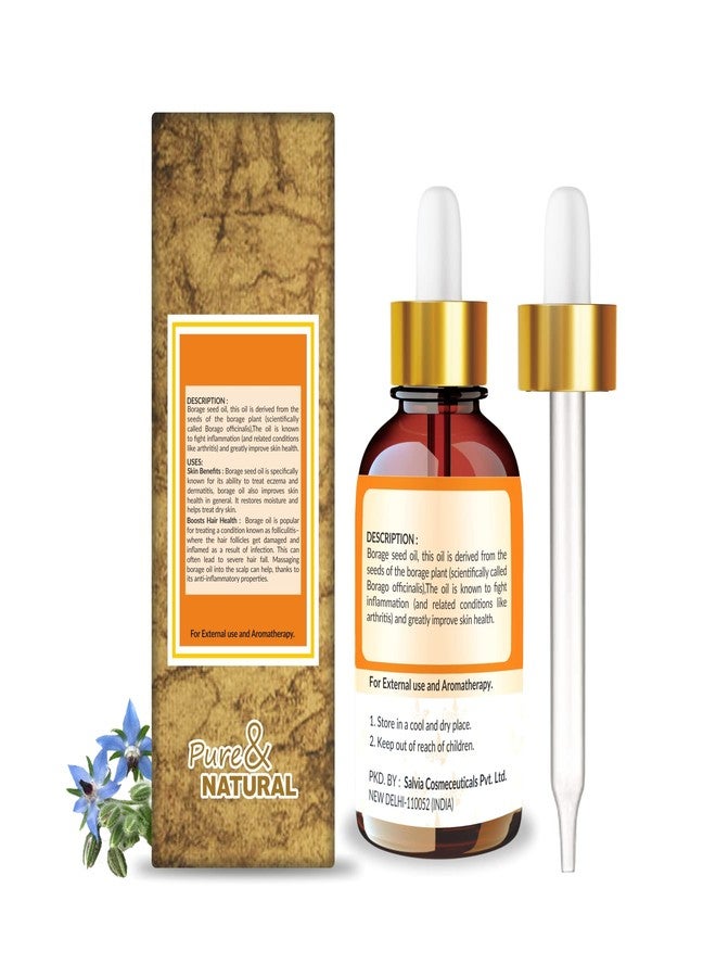 Crysalis Borage (Borago Officinalis) Oil|100% Pure & Natural Undiluted Essential Oil Organic Standard For Skin, Hair Care| Restores Shine In Dull Hair, Fights Dry Skin Conditions 100ml - Image 2