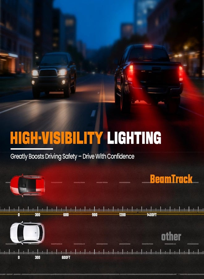 مجموعة مصابيح خلفية LED من BeamTrack متوافقة مع سيارات تويوتا تاكوما بيك أب موديلات 2005-2015، مصابيح خلفية جانبية للسائق الأيسر والراكب الأيمن، إشارات فرامل خلفية مع مصابيح وأسلاك توصيل (أسود). - Image 5
