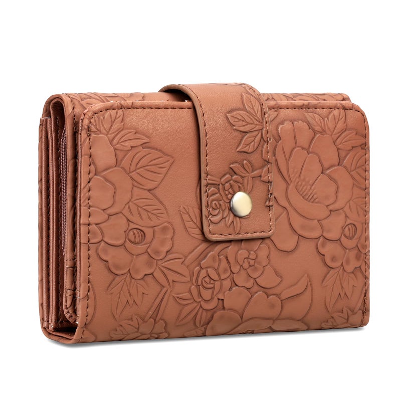 SENDEFN Wallets for Women Trifold Ladies Wallet Credit Card Holder Coin Pocket with ID Window - Image 1