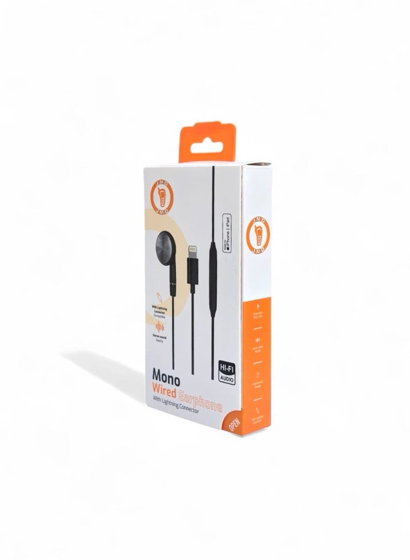 مونو سماعة أذن سلكية أحادية من النوع C - سماعة أذن داخلية مزودة بميكروفون مدمج وصوت واضح وعزل للضوضاء وتصميم خفيف الوزن - Image 2