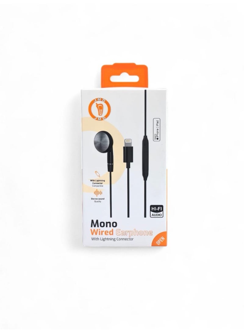 مونو سماعة أذن سلكية أحادية من النوع C - سماعة أذن داخلية مزودة بميكروفون مدمج وصوت واضح وعزل للضوضاء وتصميم خفيف الوزن - Image 1