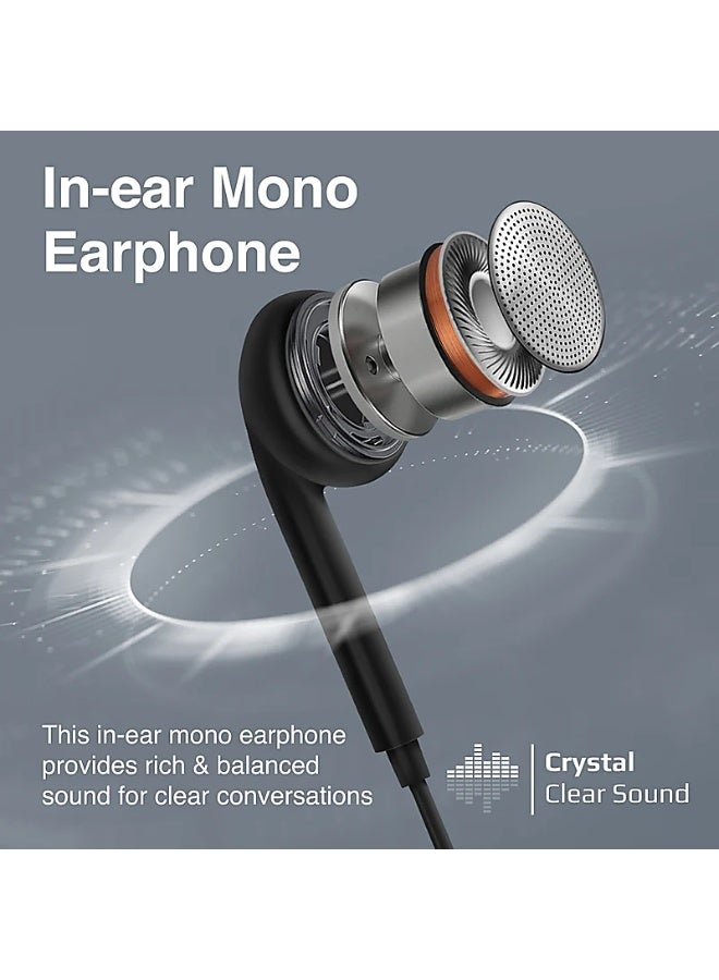 مونو سماعة أذن سلكية أحادية من النوع C - سماعة أذن داخلية مزودة بميكروفون مدمج وصوت واضح وعزل للضوضاء وتصميم خفيف الوزن - Image 4
